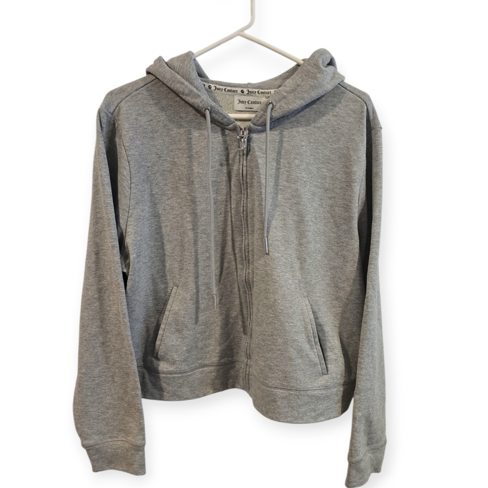 Juicy Couture Light Gray Zip Up Sweatshirt | Size 2X